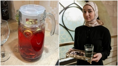 Dr Amina Hassan's drink includes carrots, cucumber, chia seeds, and lemon. Dr Amina Hassan's drink includes carrots, cucumber, chia seeds, and lemon.