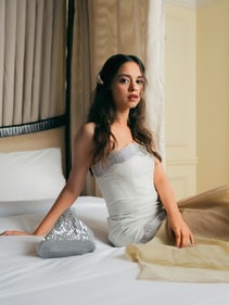 Outfit: AKHL Studio | Bag: 3.10 by Guggi | Nitanshi stuns in AKHL Studio’s strapless, silver-and-gold tulle dress decked with intricate embroidery. The look is complemented by a matching 3.10 by Guggi bag (Photo: Sarang Gupta) Outfit: AKHL Studio | Bag: 3.10 by Guggi | Nitanshi stuns in AKHL Studio’s strapless, silver-and-gold tulle dress decked with intricate embroidery. The look is complemented by a matching 3.10 by Guggi bag (Photo: Sarang Gupta)