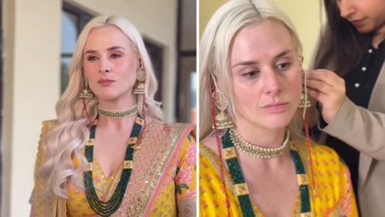 The bride, Paige Reilly, from Chicago got married in Jammu. (Instagram/sabihabeig)