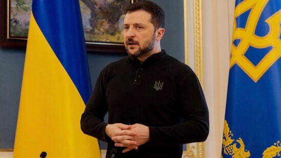Ukraine's President Volodymyr Zelenskyy said that a NATO membership is the 'simplest and most logical solution' to end the war. (AP)