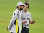 India's captain Rohit Sharma, left, speaks to head coach Gautam Gambhir during a training session India's captain Rohit Sharma, left, speaks to head coach Gautam Gambhir during a training session