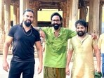 Actor-producer Vishnu Manchu and actor Siva Balaji visited Tirumala today to receive Lord Venkateswara's blessings.