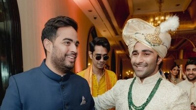 Businessman Akash Ambani was also present for the wedding. Businessman Akash Ambani was also present for the wedding.