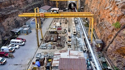 A three-meter section of the roof of the under-construction stretch of the SLBC tunnel collapsed at the 14 kilometer mark near Domalapenta in Telangana's Nagarkurnool district. The debris of the structure made it difficult for the trapped workers to be located.&nbsp; (AFP)