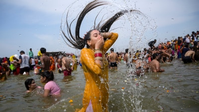  Devotees continue to arrive in large numbers at Prayagraj's Maha Kumbh teeth kshetra to take a holy dip In pic: A devotee takes a holy dip at Sangam during the ongoing Maha Kumbh Mela 2025, ahead of Maha Shivaratri festival, in Prayagraj, Tuesday, Feb. 25, 2025. (PTI) Devotees continue to arrive in large numbers at Prayagraj's Maha Kumbh teeth kshetra to take a holy dip In pic: A devotee takes a holy dip at Sangam during the ongoing Maha Kumbh Mela 2025, ahead of Maha Shivaratri festival, in Prayagraj, Tuesday, Feb. 25, 2025. (PTI)