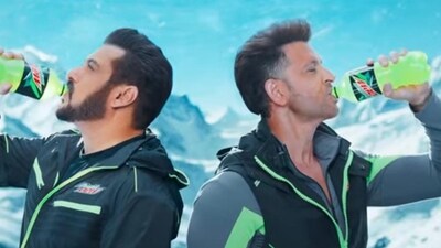Salman Khan and Hrithik Roshan's still from their recent ad. Salman Khan and Hrithik Roshan's still from their recent ad.