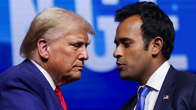 According to Trump, he knows Ramaswamy well as he “competed against him, and he is something special.” (REUTERS)