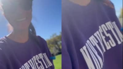 Meghan Markle honors Princess Diana by wearing a matching Northwestern University sweater in a recent Instagram video, showcasing family moments in her Montecito garden. (Meghan/Instagram) Meghan Markle honors Princess Diana by wearing a matching Northwestern University sweater in a recent Instagram video, showcasing family moments in her Montecito garden. (Meghan/Instagram)