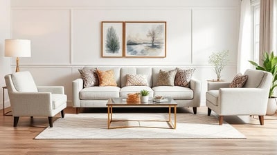 Elegant and cozy sofa set enhances your drawing room's charm.
