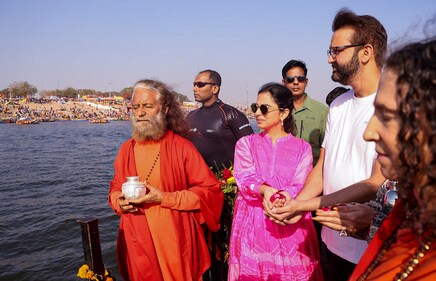 Isha Ambani and Anand Piramal performed rituals together at Maha Kumbh. (PTI Photo) Isha Ambani and Anand Piramal performed rituals together at Maha Kumbh. (PTI Photo)