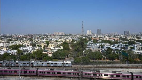 Apart from this project, NMRC is also planning to hire an agency for a similar geotechnical survey along a 2.6-km stretch from Depot to Bodaki in Greater Noida, which will include two stations. (HT Photo)