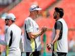 India's bowling coach Morne Morkel in a conversation with Harshit Rana India's bowling coach Morne Morkel in a conversation with Harshit Rana