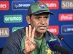 Pakistan's head coach Aaqib Javed speaks during a press conference on the eve of the ICC Champions Trophy Pakistan's head coach Aaqib Javed speaks during a press conference on the eve of the ICC Champions Trophy