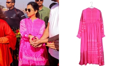 Isha Ambani embraced simplicity at the Mahakumbh, wearing a pink ethnic suit. Isha Ambani embraced simplicity at the Mahakumbh, wearing a pink ethnic suit.