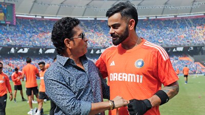 Sachin Tendulkar (L) with Virat Kohli during the 2023 World Cup (ANI) Sachin Tendulkar (L) with Virat Kohli during the 2023 World Cup (ANI)