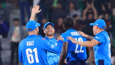 England's Jofra Archer celebrates with Jos Buttler (REUTERS) England's Jofra Archer celebrates with Jos Buttler (REUTERS)