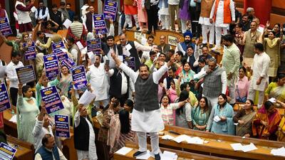 Scenes from the house meeting. (Sanchit Khanna/HT Photo) Scenes from the house meeting. (Sanchit Khanna/HT Photo)