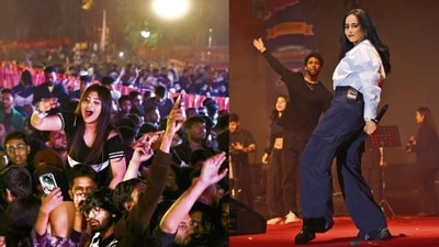 Students in the crowd were enraptured by Sunanda Sharma as the artiste crooned some of her chartbuster songs. (Photo: Manoj Verma/HT) Students in the crowd were enraptured by Sunanda Sharma as the artiste crooned some of her chartbuster songs. (Photo: Manoj Verma/HT)