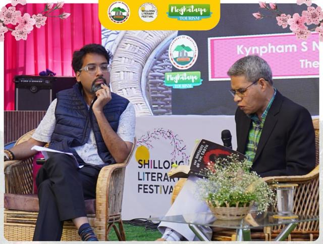 Khasi author Kynpham S Nongkynrih (right) in conversation with literary agent Kanishka Gupta (Shillong Literature Festival) Khasi author Kynpham S Nongkynrih (right) in conversation with literary agent Kanishka Gupta (Shillong Literature Festival)