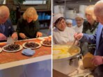 King Charles and Queen Camilla helped wrap biryani boxes and date packages to be donated ahead of Ramadan. King Charles and Queen Camilla helped wrap biryani boxes and date packages to be donated ahead of Ramadan.