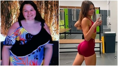 19-year-old Jess lost 52 kg during her weight loss journey. 19-year-old Jess lost 52 kg during her weight loss journey.