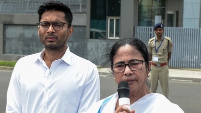 West Bengal chief minister Mamata Banerjee and Trinamool Congress general secretary Abhishek Banerjee in Kolkata. (ANI file) West Bengal chief minister Mamata Banerjee and Trinamool Congress general secretary Abhishek Banerjee in Kolkata. (ANI file)