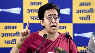 Former Delhi CM and Assembly LOP Atishi addresses the media on CAG Report tabled in the Delhi Legislative Assembly, in New Delhi on Tuesday. (Shrikant Singh/ANI) Former Delhi CM and Assembly LOP Atishi addresses the media on CAG Report tabled in the Delhi Legislative Assembly, in New Delhi on Tuesday. (Shrikant Singh/ANI)