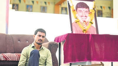 Beed, India. Feb 21, 2025: Dhananjay Deshmukh brother of sarpanch Santosh Deshmukh outside his home at Masajog village. Santosh Deshmukh was brutally killed on December 9, 2024 by men associated with local strongman. Beed, India. Feb 21, 2025. (Photo by Raju Shinde/HT Photo) (Hindustan Times) Beed, India. Feb 21, 2025: Dhananjay Deshmukh brother of sarpanch Santosh Deshmukh outside his home at Masajog village. Santosh Deshmukh was brutally killed on December 9, 2024 by men associated with local strongman. Beed, India. Feb 21, 2025. (Photo by Raju Shinde/HT Photo) (Hindustan Times)