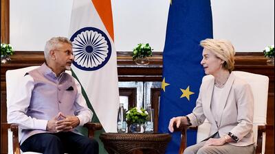 External affairs minister S. Jaishankar meets European Commission President Ursula von der Leyen on Thursday (Dr. S. Jaishankar-X) External affairs minister S. Jaishankar meets European Commission President Ursula von der Leyen on Thursday (Dr. S. Jaishankar-X)