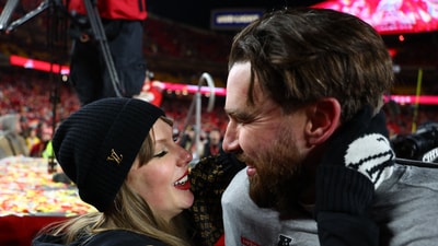 Taylor Swift and Travis Kelce enjoyed a private getaway overseas, reconnecting after a busy year and returning to the US for a low-key date night. 
Mandatory Credit: Mark J. Rebilas-Imagn Images (USA TODAY Sports via Reuters Con)