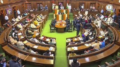 MLAs attend the first session of the eighth Delhi legislative assembly in New Delhi earlier this week. (DelhiAssemblyTelevision) MLAs attend the first session of the eighth Delhi legislative assembly in New Delhi earlier this week. (DelhiAssemblyTelevision)