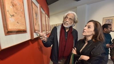 Muzaffar Ali And Meera at the exhibition Muzaffar Ali And Meera at the exhibition