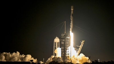 A SpaceX Falcon 9 rocket lifts off from Launch Complex-39A carrying the Nova-C lunar lander Athena as part of NASA's Commercial Lunar Payload initiative from Kennedy Space Center. (REUTERS)