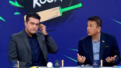Sunil Gavaskar (R) discusses England's defeat to Afghanistan Sunil Gavaskar (R) discusses England's defeat to Afghanistan