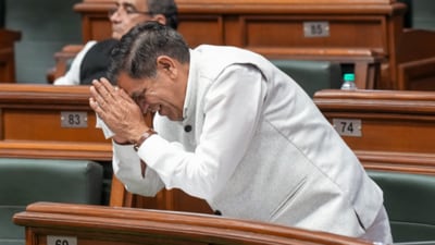 Newly-elected Deputy Speaker Mohan Singh Bisht in the House during the first session of Delhi Assembly, in New Delhi, Thursday, Feb. 27, 2025. (PTI) Newly-elected Deputy Speaker Mohan Singh Bisht in the House during the first session of Delhi Assembly, in New Delhi, Thursday, Feb. 27, 2025. (PTI)