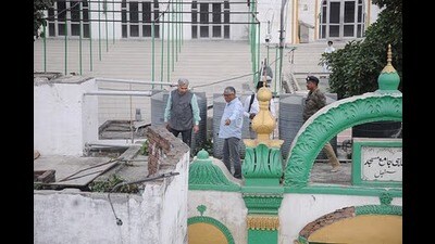 The ASI team included joint director Madan Singh Chauhan, director Zulfequar Ali and Vinod Singh Rawat. Zafar Ali, president of the Shahi Jama Masjid Management committee, was also present (HT) The ASI team included joint director Madan Singh Chauhan, director Zulfequar Ali and Vinod Singh Rawat. Zafar Ali, president of the Shahi Jama Masjid Management committee, was also present (HT)