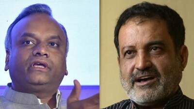 Priyank Kharge (L), Mohandas Pai (R). (HT FILE) Priyank Kharge (L), Mohandas Pai (R). (HT FILE)