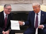 British Prime Minister Keir Starmer hands an invitation from King Charles III to US President Donald Trump at the White House. British Prime Minister Keir Starmer hands an invitation from King Charles III to US President Donald Trump at the White House.