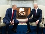 US President Joe Biden meets with US President-elect Donald Trump in the Oval Office of the White House in Washington, DC, on November 13, 2024. US President Joe Biden meets with US President-elect Donald Trump in the Oval Office of the White House in Washington, DC, on November 13, 2024.