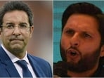 Shahid Afridi (R) responded to Wasim Akram's suggestion of dropping 6-7 players from Pakistan's CT 2025 squad