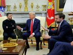 Ukrainian president Volodymyr Zelensky with US President Donald Trump and Vice-President JD Vance at the Oval House in the White House on February 28, 2025.