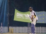 Rohit Sharma bats in nets on Friday as Gautam Gambhir (L) looks on Rohit Sharma bats in nets on Friday as Gautam Gambhir (L) looks on