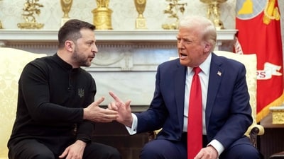 US President Donald Trump and Ukraine's President Volodymyr Zelensky meet in the Oval Office of the White House in Washington, DC. (AFP) US President Donald Trump and Ukraine's President Volodymyr Zelensky meet in the Oval Office of the White House in Washington, DC. (AFP)