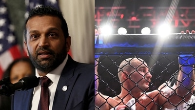 Kash Patel (left) said he was exploring a partnership between the FBI and the UFC Kash Patel (left) said he was exploring a partnership between the FBI and the UFC