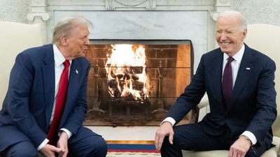 US President Joe Biden meets with US President-elect Donald Trump in the Oval Office of the White House in Washington, DC, on November 13, 2024. (AFP) US President Joe Biden meets with US President-elect Donald Trump in the Oval Office of the White House in Washington, DC, on November 13, 2024. (AFP)
