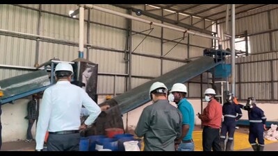 The trial incineration is being carried out following a Madhya Pradesh high court order from February 18. (ANI PHOTO) The trial incineration is being carried out following a Madhya Pradesh high court order from February 18. (ANI PHOTO)