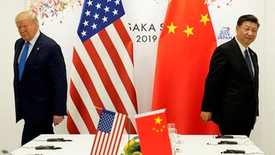 US President Donald Trump attends a bilateral meeting with China's President Xi Jinping during the G20 leaders summit in Osaka, Japan, June 29, 2019. (Kevin Lamarque/Reuters)