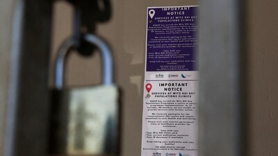 A notice was found outside a clinic in South Africa stating that it won't be able to provide services after Donald Trump pulled USAID funding. (REUTERS)