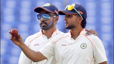 Vidarbha's Harsh Dubey broke Ranji Trophy record for most wickets in a season. Dubey has taken 69 wickets so far. (PTI) Vidarbha's Harsh Dubey broke Ranji Trophy record for most wickets in a season. Dubey has taken 69 wickets so far. (PTI)