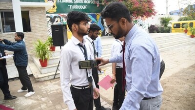 Central Board of Secondary Education Class 10 Hindi paper today. Students outside St. Dominic savio's high school Danapur in patna (Santosh Kumar ) Central Board of Secondary Education Class 10 Hindi paper today. Students outside St. Dominic savio's high school Danapur in patna (Santosh Kumar )